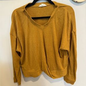 Women's Mustard Sweater - twist front